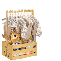 Panier en bois de bambou pour cadeaux de naissance, panier de rangement pour bébé, panier à linge avec poignée, panier en bois pour cadeaux de naissance