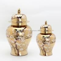 J191/V118 Foire de Canton 2024 Produit le plus vendu Vase à fleurs de luxe en or Fabrication céramique Vente en gros Pots à gingembre argentés