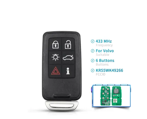 10X per Volvo Smart Key Prox 433MHz Car 5 + 1 6 pulsanti Fob Remote Key Smart sostituzione con inserto Key Blade muslimah