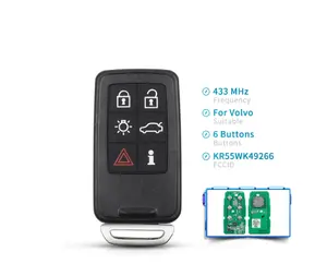 10X For Volvo Smart Key Prox 433MHz Car 5+1 6 Buttons Fob Remote Key Smart Replacement With Insert Key Blade KR55WK49266