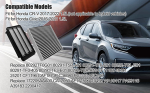 Filtro de aire de cabina y motor apto para Honda 2017 2017-2022 1.5L Civic 2016-2021 1.5L reemplazar 80291-T5R-A01 - Product Image 4