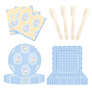 ชุดจานกระดาษลายวาฟเฟิลธีมสัตว์ ดีไซน์ใหม่ DAMAI ลายห่าน สุขสันต์วันเกิด พร้อมผ้าเช็ดปาก แก้วน้ำ และชุดอุปกรณ์บนโต๊ะอาหารแบบใช้แล้วทิ้ง - Product Image 3