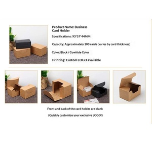 450g <b>Black</b> & Kraft Business Card <b>Boxes</b> with Flip Top Lid Stock Ready - Product Image 3