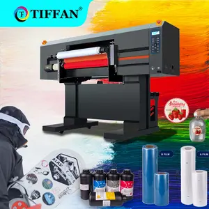 TIFFAN produktivitas 2400DPI DTF Impresora 60 cm 60 cm A1 24 inci 4 I3200-U1 kepala Gulung untuk menggulung UV DTF Printer dengan laminator