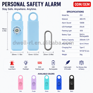 Alarme personnelle rechargeable pour femmes, alarme de <span class=keywords><strong>panique</strong></span> d'urgence SOS, sécurité, autodéfense, avec GPS, appel d'urgence et localisation par SMS - Product Image 4