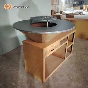 Barbecue de table moderne en acier inoxydable avec allumage piézoélectrique, finition mate, barbecue au charbon de bois d'extérieur facile à nettoyer - Product Image 2