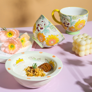 Wholesale Hand Made Cute Animal Shape Painting Ceramic Stoneware Coffee Milk Cereal Mugs Ceramic Coffee <b>Cup</b> <b>Set</b> - Product Image 5
