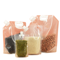 Transparent étanche liquide jus bière vin emballage Grains sac Portable 1 gallon 1 litre lait bec pochette avec poignée