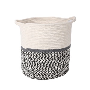 Cheap Storage cotton rope woven laundry plant handmade crochet rop thread xxl large bin organizer basket with handles