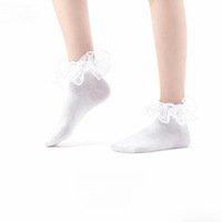 Nouvelles chaussettes tricotées antidérapantes pour femme, style princesse, avec dentelle, perles et plis, idéales pour la danse et le ballet, pour étudiantes