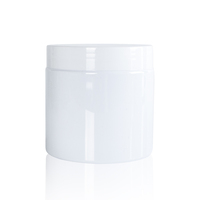 Pot vide en PET pour cire capillaire, pot en plastique personnalisé à large ouverture pour masque pour les yeux, pot cosmétique blanc/noir pour gommage corporel 50g 100g 200g 500g