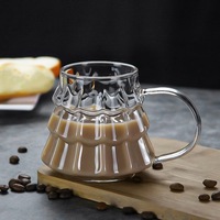 Tasse transparente en forme de pomme de pin, en verre borosilicate épais, design moderne et minimaliste, pour Americano glacé et Latte