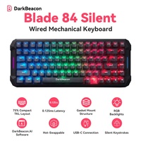 Blade 84 75% Gaming Mechanical Keyboard Ultra Quiet Linear Switches Custom RGB Lighting AI Software 8000 HZ ANSI Layout USB-C