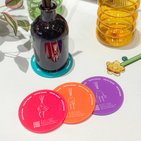 Ensemble de sous-verres personnalisés en acrylique, 4 pouces, sous-verres imprimés, protège-tables transparents, sous-verres de bureau colorés, décoration