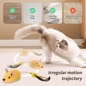 <b>Automatic</b> Sensing Moving Mouse Interactive Luxury <b>Cat</b> <b>Toy</b> Electronic Remote Squeaky Kitten USB Rechargeable Pet Plush <b>Toy</b> - Product Image 5