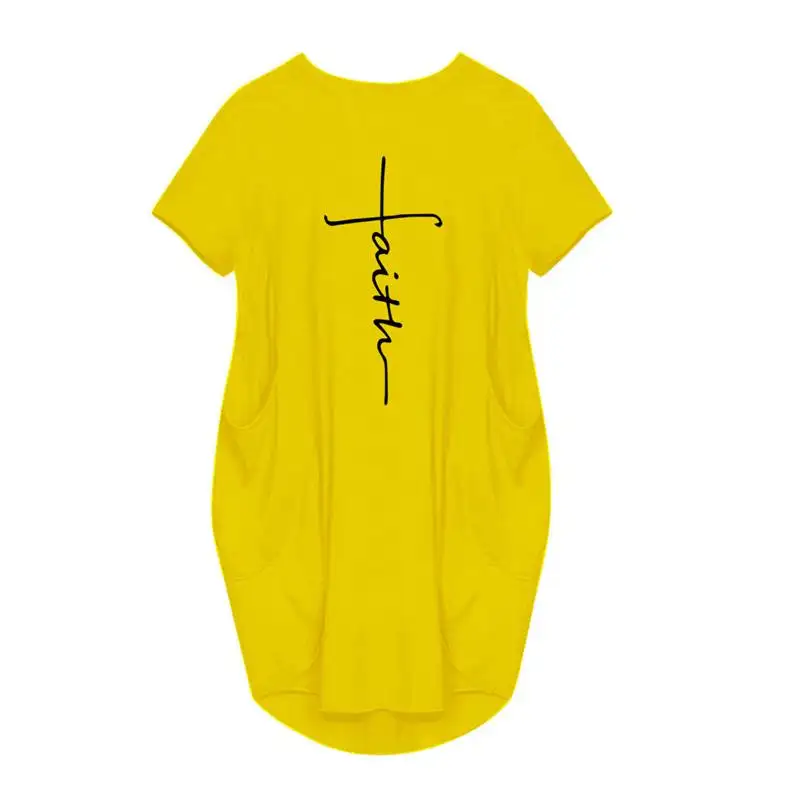Colorvalue — robe Midi à manches courtes pour femmes, nouveau t-shirt ample de fête, décontractée avec poches, style Baggy, surdimensionné, été, 2022