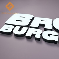 Lettres LED 3D personnalisées à éclairage frontal, en acier inoxydable et acrylique, signalétique lumineuse pour restaurants et devantures commerciales, directement de l'usine