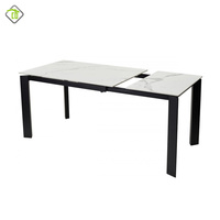 Ensemble de table de salle à manger extensible moderne de luxe meubles de cuisine rétractables table de salle à manger extensible en pierre frittée avec dessus en marbre
