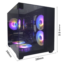 MANMU <strong>Best</strong> <strong>Selling</strong> Aluminum Alloy <strong>PC</strong> <strong>Case</strong> Micro ATX ITX Gaming Mid Tower Black USB 3.0 Ports with Side Panel Window in Stock