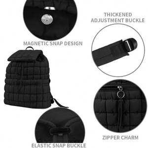 Bolso de Hombro Ligero para Mujer, Estilo Puffer, para Laptop, Mochila Deportiva Casual y Moderna para Viajes, Senderismo, Compras y Gimnasio - Product Image 4