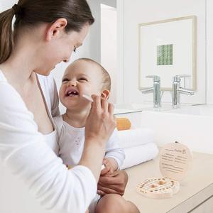 Caja de madera para guardar dientes de leche para niños y niñas con almacenamiento para cordón umbilical, recuerdos de bebé - Product Image 4