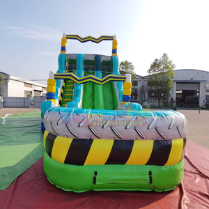 Castillo inflable de doble carril para niños con tobogán acuático inflable y piscina. - Product Image 2