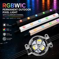 Lumière LED RGB WS2811 40 mm, étanche, pour éclairage extérieur permanent, décoration de Noël pour toiture, pignon et fêtes