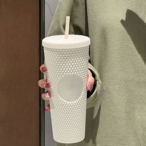 Reusable Drink Cup Colorful Bling Double Wall <strong>Plastic</strong> <strong>Mug</strong> 24oz Studded Tumbler With Custom Logo - Product Image 6