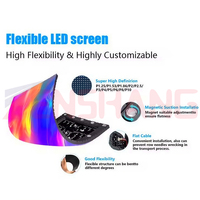 Smart Program Soft Cabinet Led Mur vidéo Smd Module LED incurvé Panneau d'écran P1.25 P3 Petit Pixel Mini affichage LED flexible