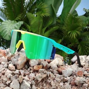 High Quality Stylish UV400 Mirrored Sports Sunglasses with Semi-Rimless Frame for Road Bike Cycling Running for Men - Product Image 4