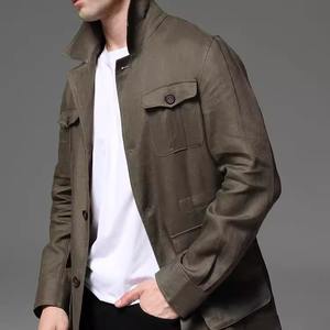 Nuova Collezione 2025: <span class=keywords><strong>Giacche</strong></span> Safari da <span class=keywords><strong>Uomo</strong></span> in Cotone Organico e <span class=keywords><strong>Lino</strong></span>, Stile Vintage, Cappotti Cargo Classici - Product Image 5