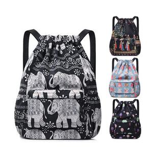 Fashion Custom Logo Letter Pattern Foldable Lightweight Waterproof Nylon Outdoor Sack Pack Gym Sports Yoga Pouch <b>Drawstring</b> <b>Bag</b> - Product Image 1