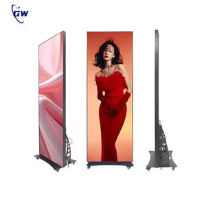 Afficheur LED numérique P1.86 P2.5 d'intérieur, écran publicitaire électronique HD, animation, CMS basé sur le cloud, contrôle WiFi, sur pied - Product Image 1