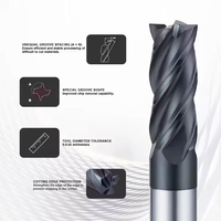 Fraise à queue en carbure de qualité industrielle à 2/4 dents pour l'usinage de l'acier, outil de coupe, fraise de défonceuse, usinage CNC, revêtement ODM AITiN