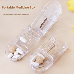 Tagliapillole da Viaggio in Plastica, Portatile, per Dividere in Metà o Quarti, Scatola Contenitore per Medicinali, Strumento Tagliapillole 1/4 1/2 - Product Image 6