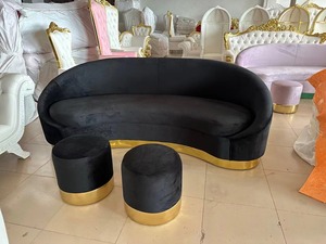 Canapé de scène de mariage moderne personnalisé en cuir PU blanc de luxe, chaise d'événement pour mariés, hôtels, salons, extérieur et chambres à coucher - Product Image 5