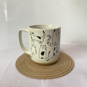 Taza de té de cerámica pintada a mano muy bonita, taza de café de gran capacidad con Gato de dibujos animados, tazas para el hogar, oficina, cocina, Bar, regalo creativo - Product Image 3