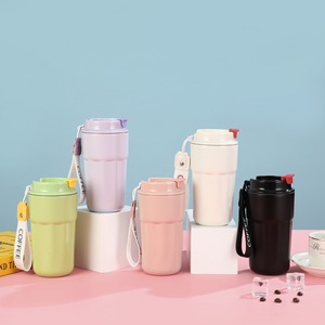 Stainless Steel <b>Insulated</b> <b>Mug</b> Octagonal Rhombus Shape 304 Coffee Travel With Carrying Strap Portable For Outdoor Use - Product Image 1