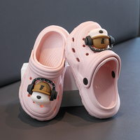 Sabots compensés pour femmes, motif chiot mignon, avec bride de talon réglable, antidérapants, chaussures décontractées à trous, vente en gros