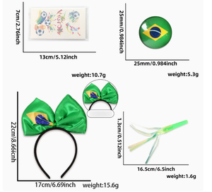 Wholesale 2026 Soccer Match Mexican Male Fan Set Decoration Men's and <strong>Women's</strong> Football Fans Cheering Set National Headband Badge - Product Image 3