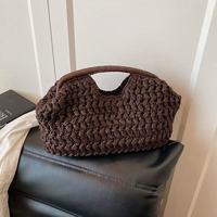 Sac à main élégant en paille tressée pour femme avec fermeture éclair, grande capacité, sac de plage de luxe pour l'été, petit sac à main de créateur