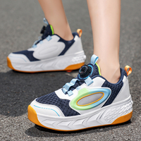 Chaussures de roller rétractables à 4 roues en maille respirante avec frein pour enfants, baskets de patinage 2-en-1 pour enfants