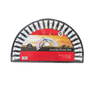 Ensemble de 12 peintures acryliques de qualité supérieure avec 3 pinceaux et 1 éponge pour artiste - Product Image 3