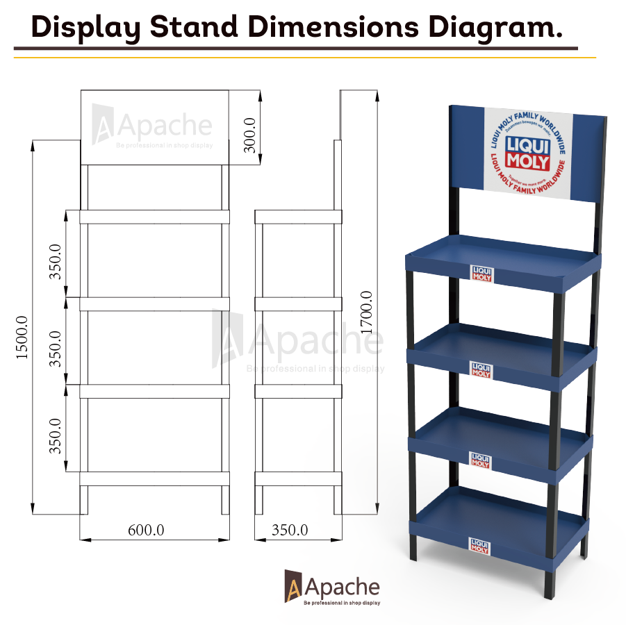 Beviis Custom Light Duty PVC Floor Standing Display Racks for Motor Oil and Car Retail Stores — view 3