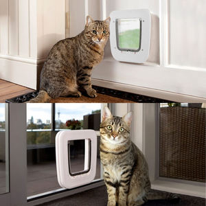 Porta <span class=keywords><strong>per</strong></span> Gatti con Chiusura a 4 Vie e Guarnizione Antipolvere, Controllo Manuale dell'Ingresso/Uscita degli Animali Domestici <span class=keywords><strong>per</strong></span> Uso Interno ed Esterno - Product Image 3