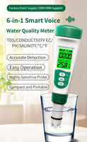 Rechargeable 5-in-1 Water Quality Tester PH/TDS/EC/Salinity/Temp Pen with Voice for Swimming Pool Hydroponics