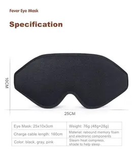 <span class=keywords><strong>Masque</strong></span> <span class=keywords><strong>de</strong></span> sommeil chauffant bandeau <span class=keywords><strong>de</strong></span> <span class=keywords><strong>nuit</strong></span>, <span class=keywords><strong>masque</strong></span> oculaire USB 3D pour hommes et femmes, bloquer la lumière pour un meilleur sommeil - Product Image 6