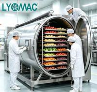 LMF-100-Volledig Automatische Industriële Vacuüm Voedselvriesdroger Lyofilisatiemachine voor Fruit, Zeevruchten en Huisdierenvoeding Productielijn