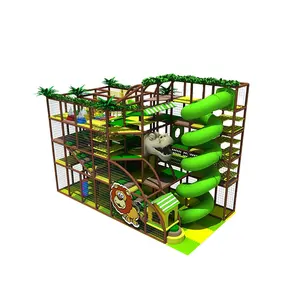 Jungle Theme Children Indoor Play Park With Tube Slide,