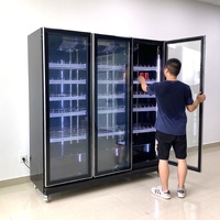 Supermarkt 3-deurs rechtopstaande commerciële koelvitrine gegalvaniseerd staal +2°C koelvitrine voor dranken